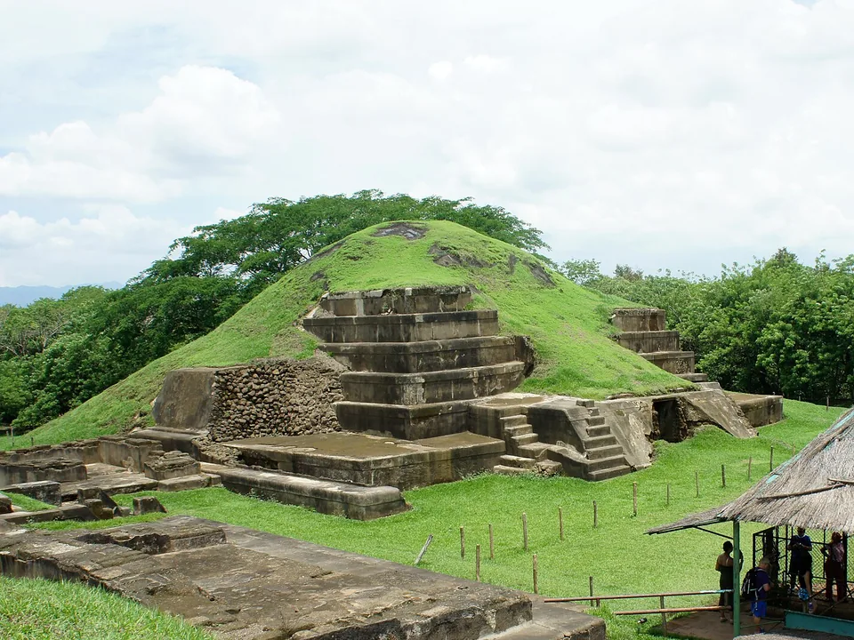 Stepped Acropolis structure at San Andrés Archaeological Park