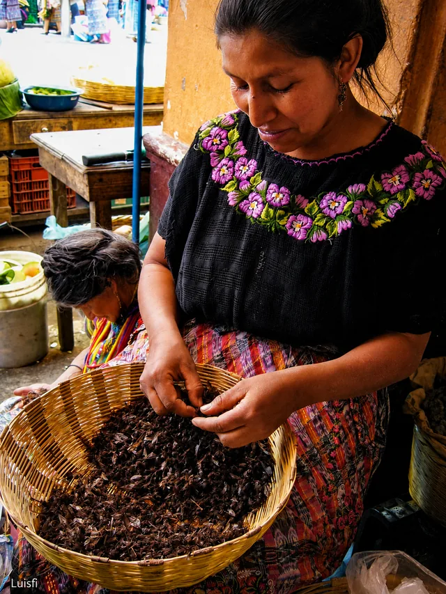 Colorful everyday market scene in El Salvador